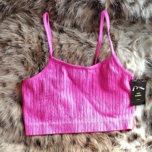 Pink Ribbed Crop Top Youth 10/12
